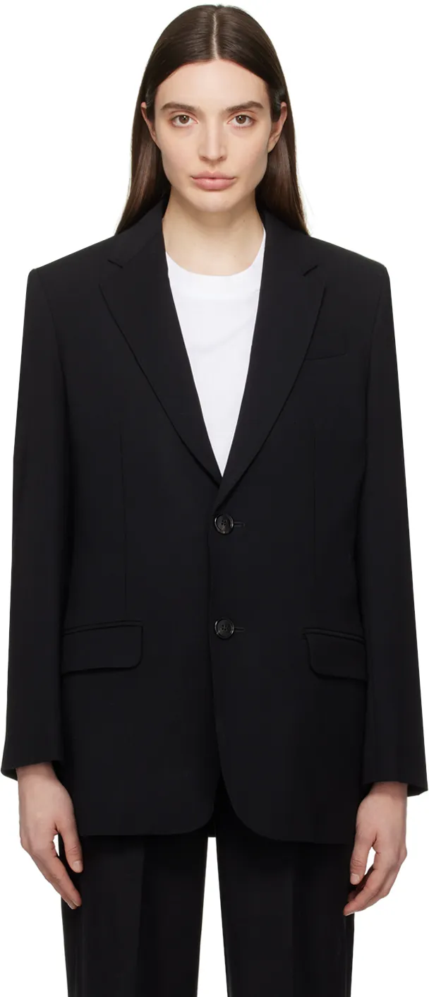   AMI Paris  Black Buttoned Blazer
