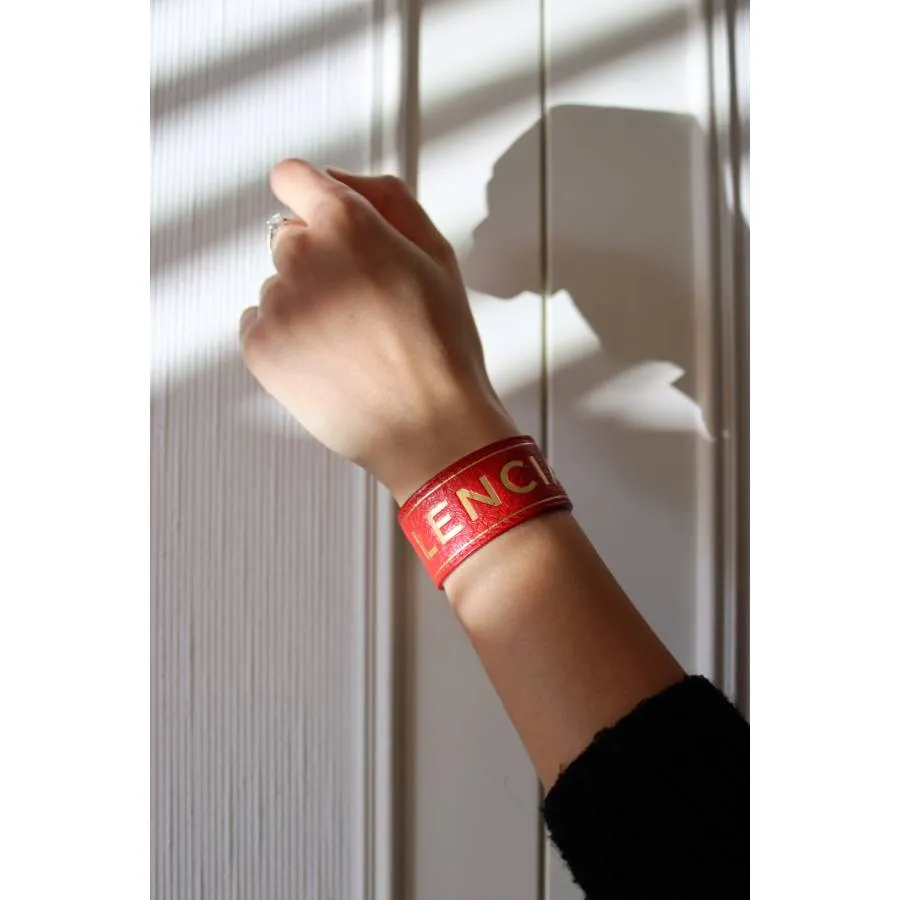 Balenciaga Bracelet en cuir rouge