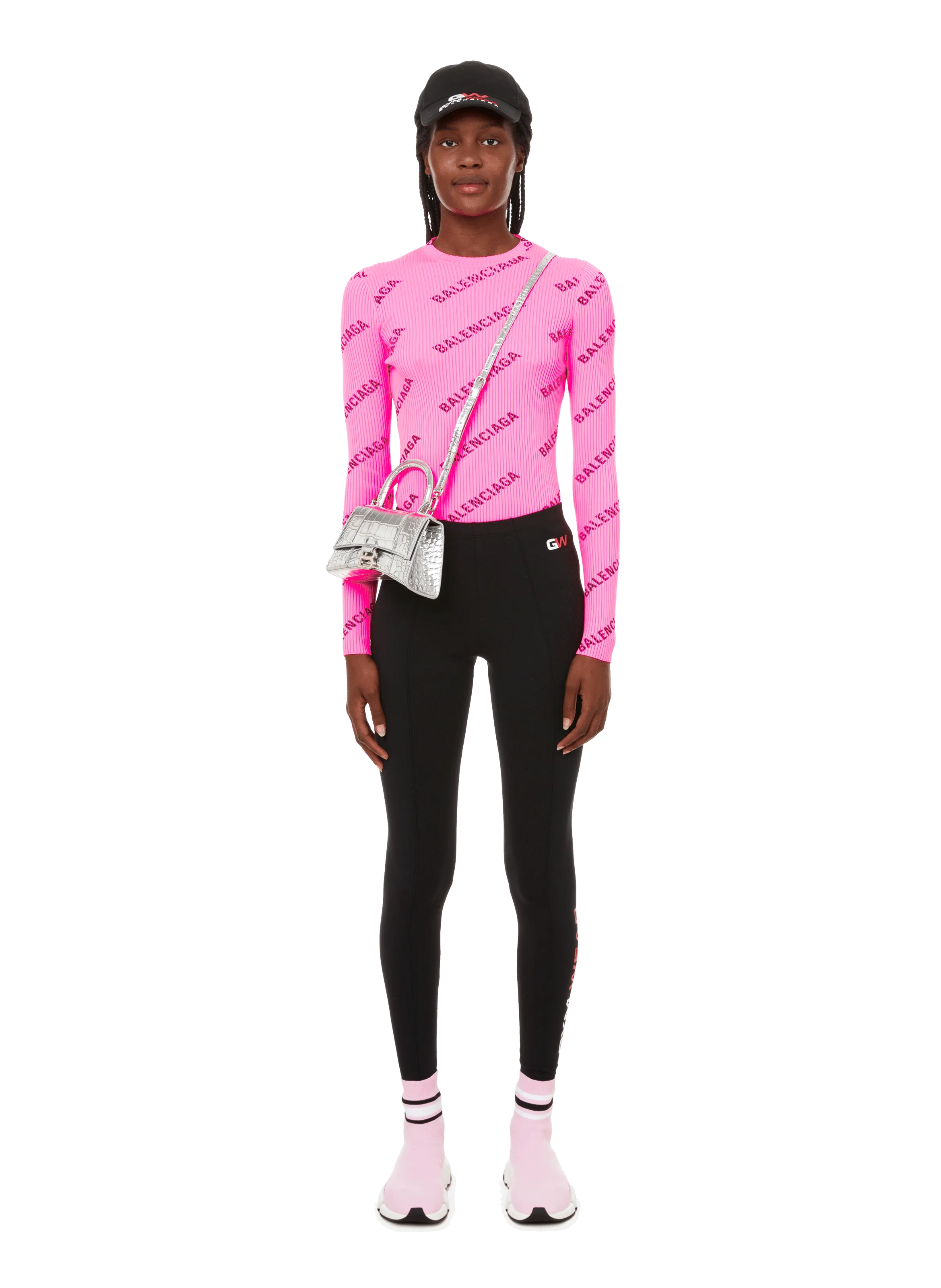 BALENCIAGA  Leggings avec GW imprimé - Noir