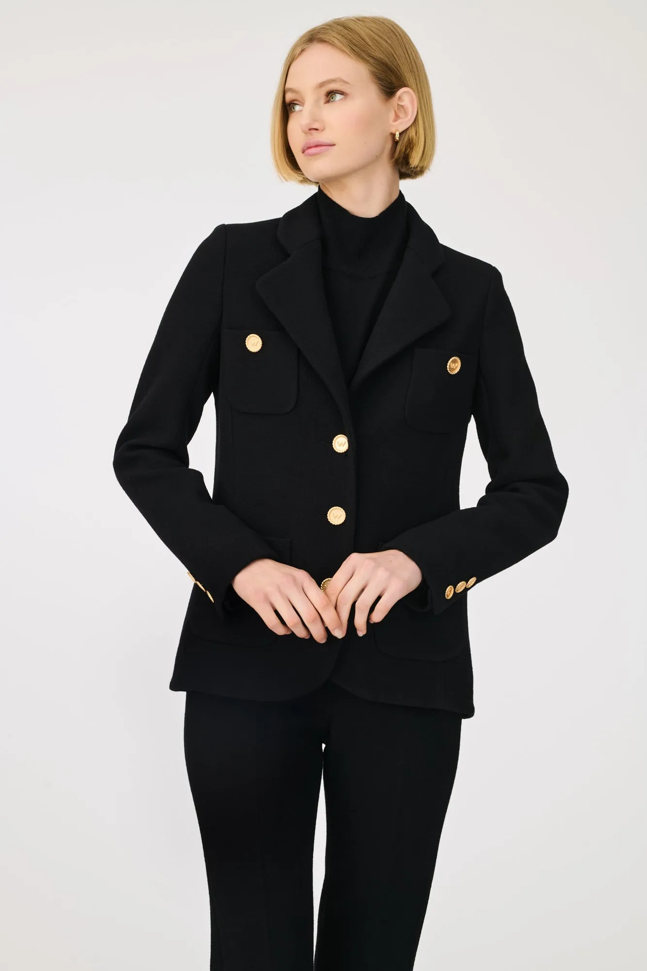 Blazer en crêpe de laine