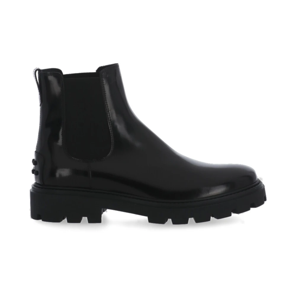 Bottes en Cuir et Tissu Noir pour Homme