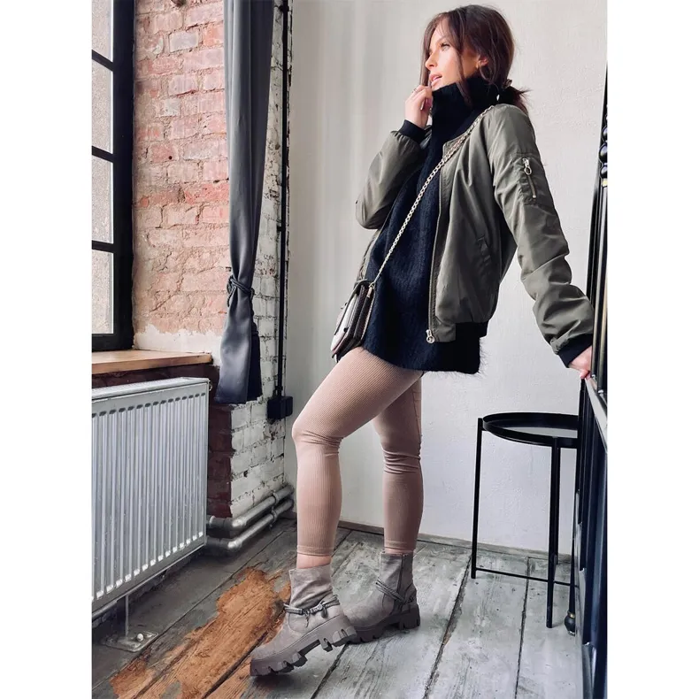 Bottes plates Connie Taupe beige