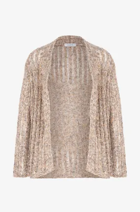 Cardigan ajouré chiné ouvert