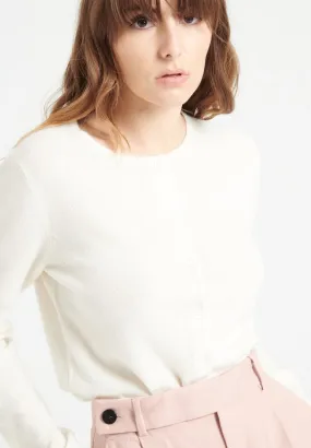 Cardigan col rond cachemire écru femme - LILLY 4