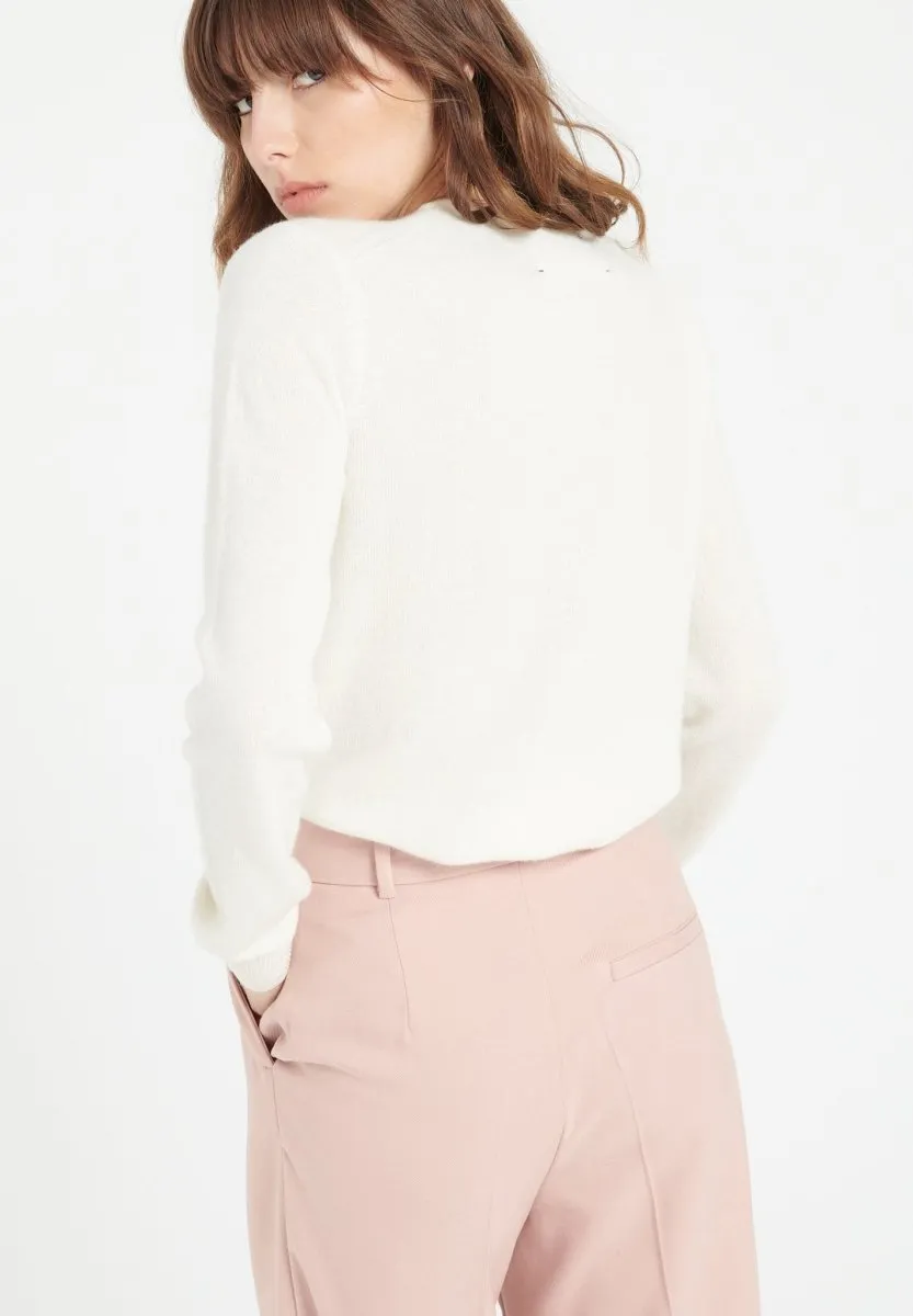 Cardigan col rond cachemire écru femme - LILLY 4