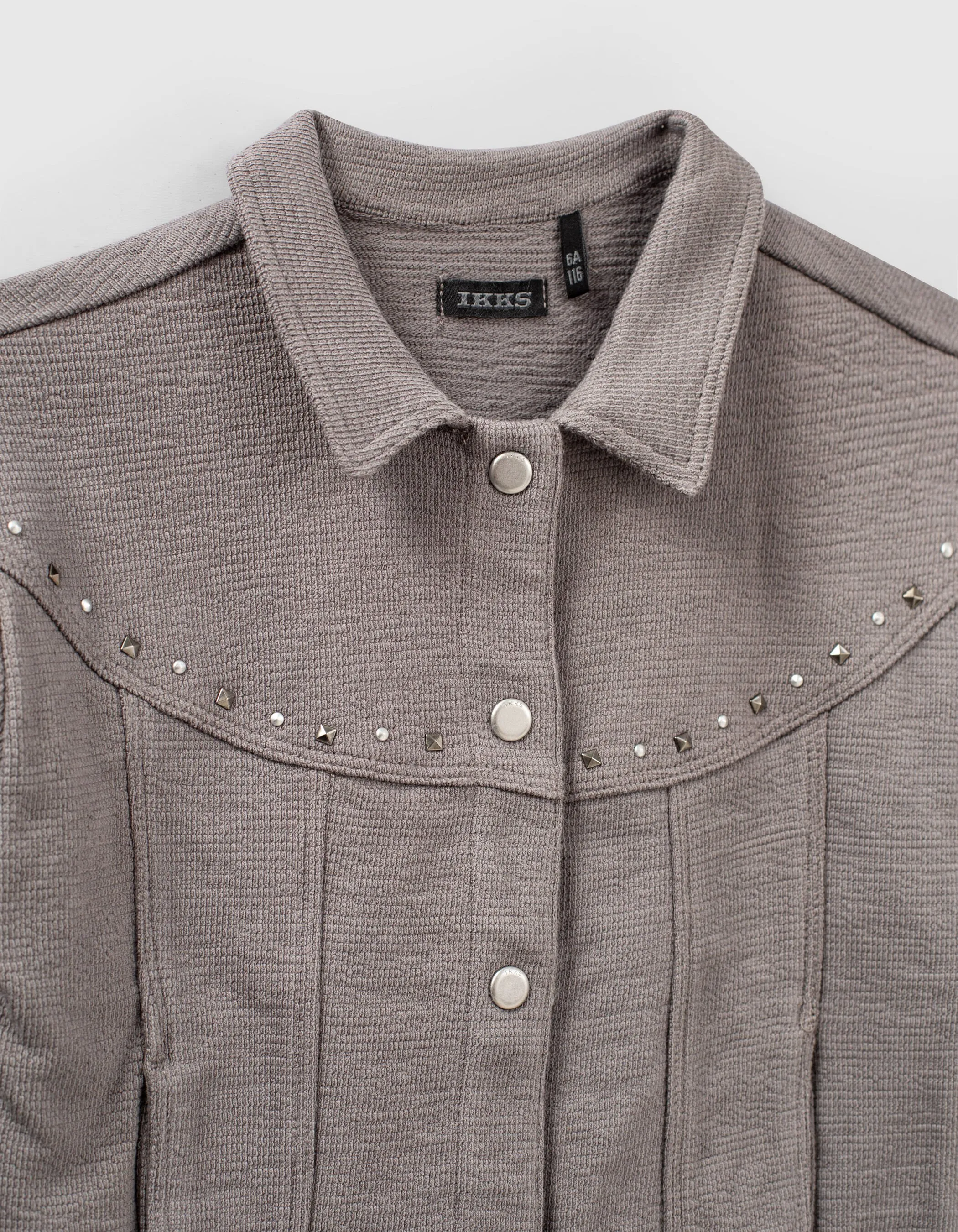 Cardigan gris de lin avec clous fille