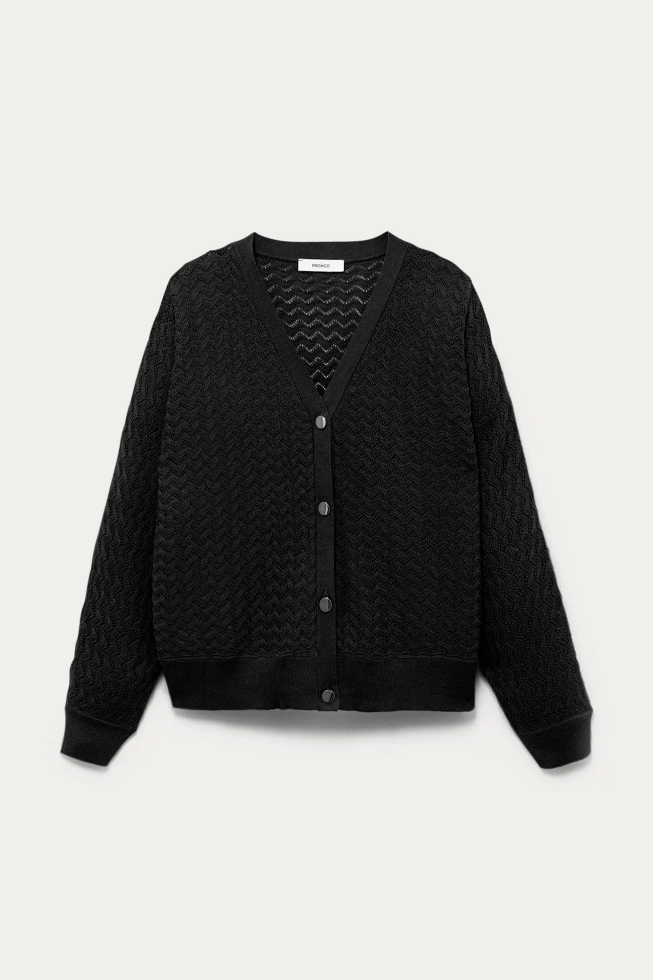 Cardigan oversize ajouré Femme - Noir