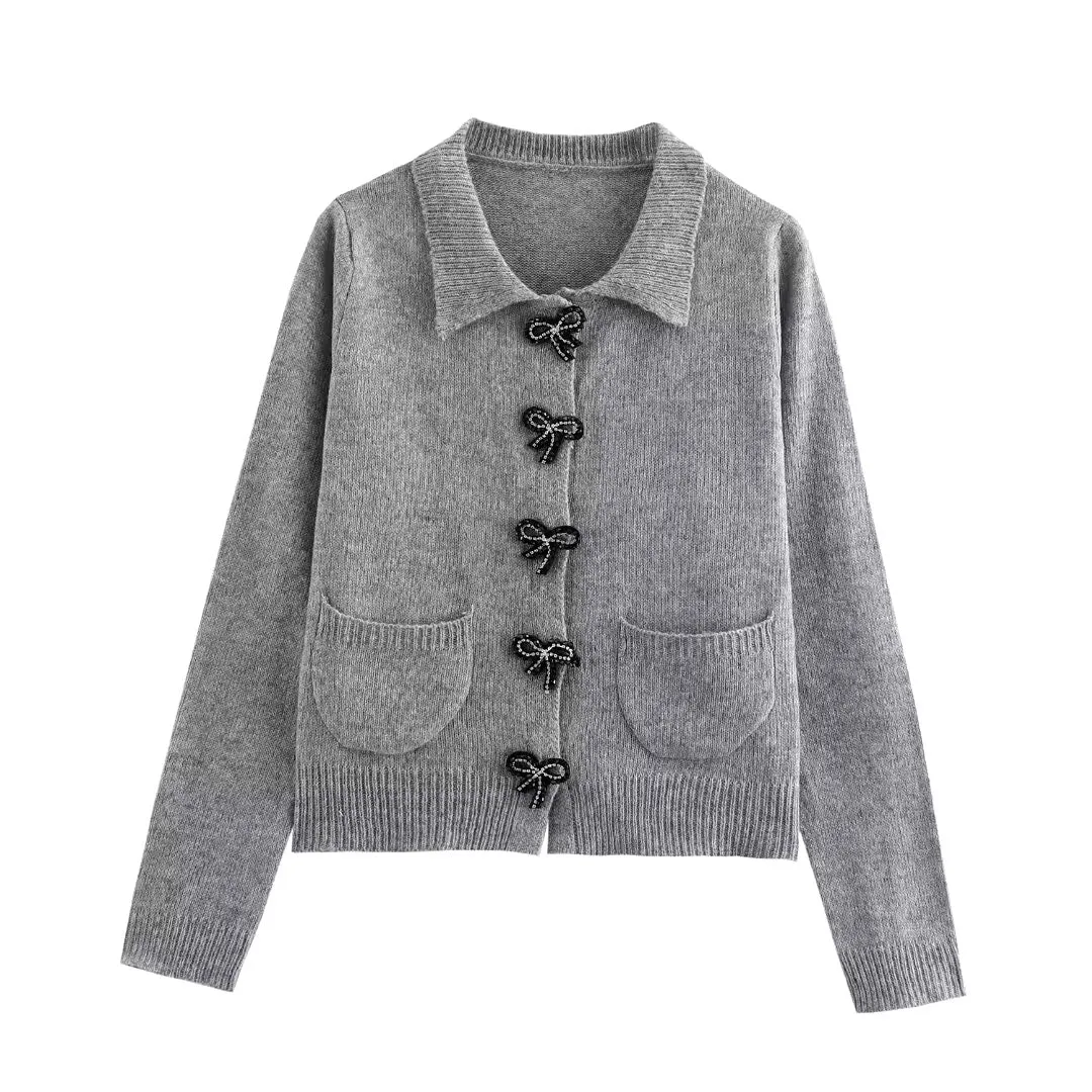 Cardigan à noeud de papillon  Femme