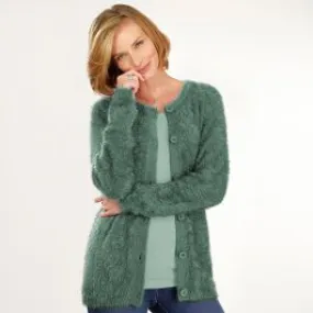 Cardigan en maille poilue