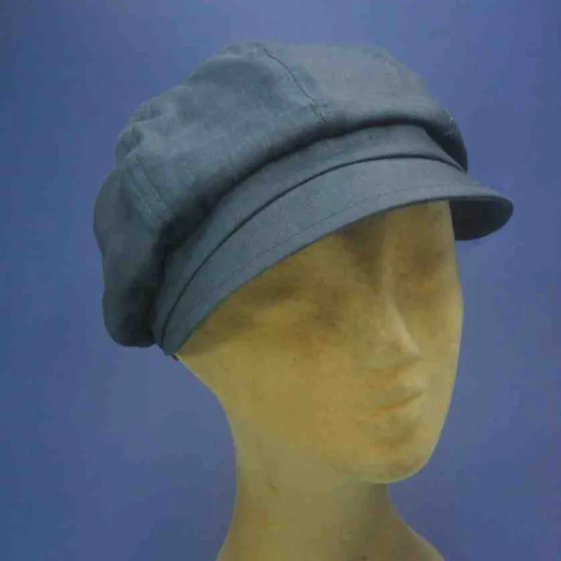 Casquette gavroche en lin coloris marine | Casquette d'été femme
