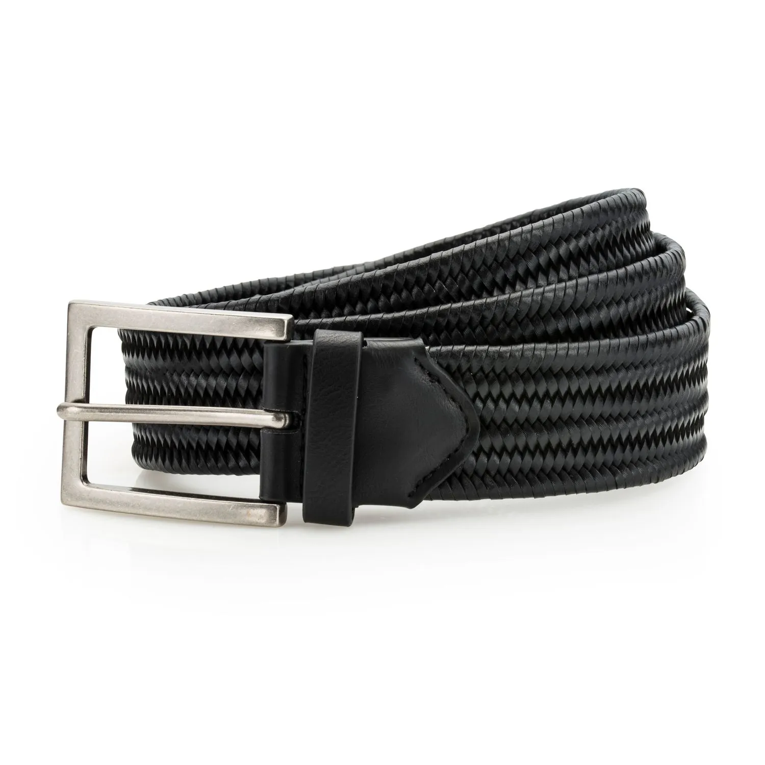 Ceinture tressée en cuir - AQ903 - noir 