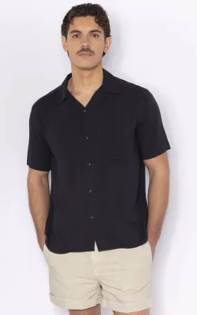 Chemise manches courtes bleu marine Rivieras - La Canadienne - T-shirts / Polos / Chemises Textile Marine