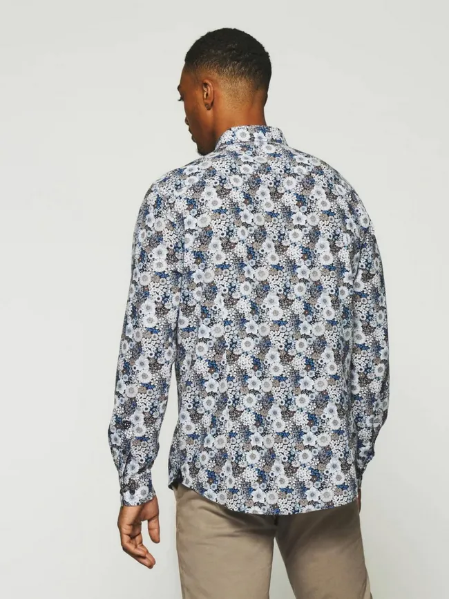 Chemise manches longues khalys bleu marine homme - Izac | wimod