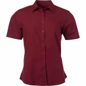 chemise popeline manches courtes - JN679 - femme - rouge vin 