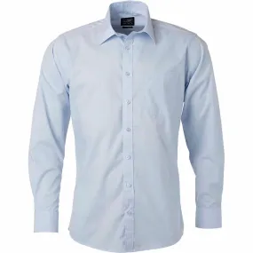 chemise popeline manches longues - JN678 - homme - bleu clair 