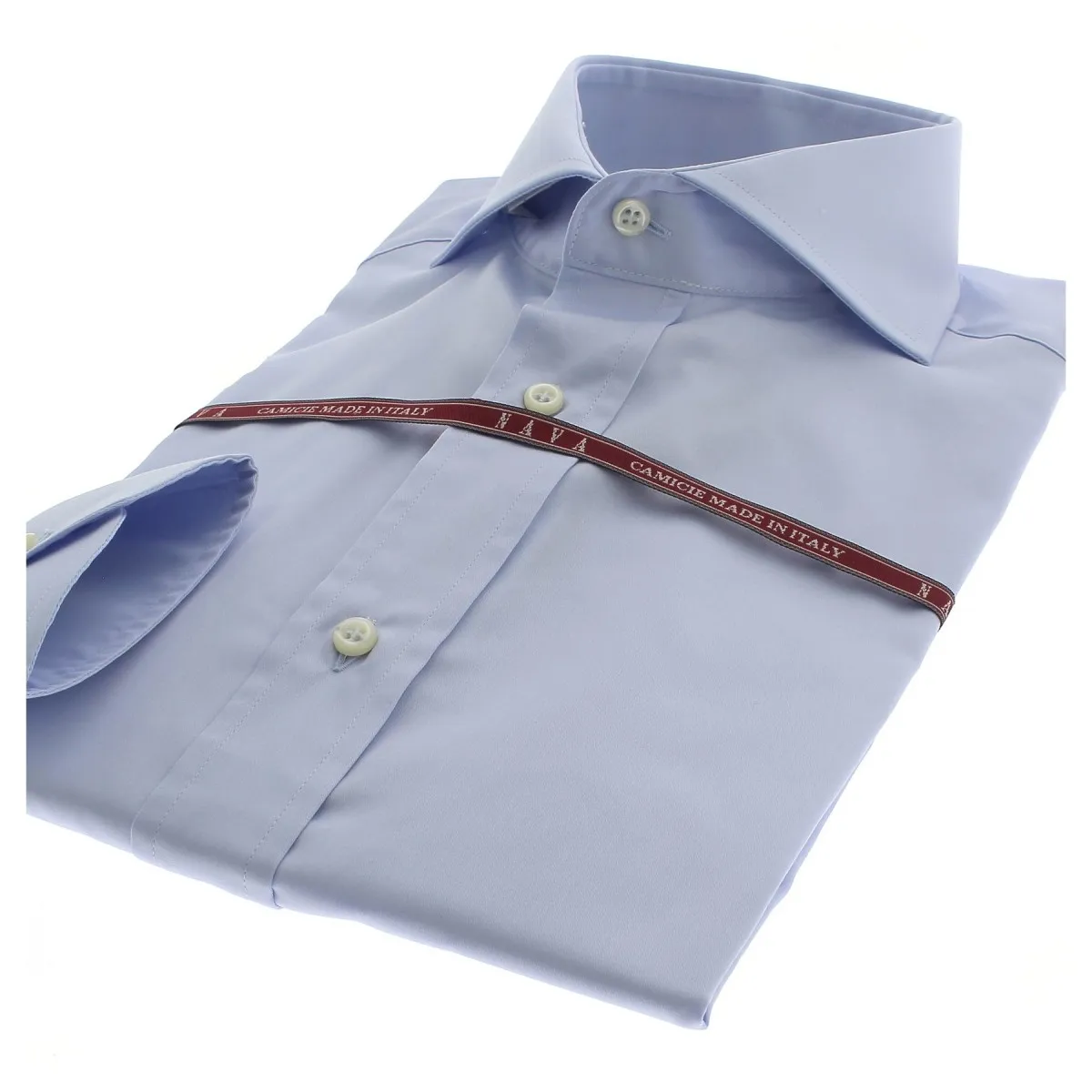 Chemise sartoriale bleu ciel  (confectionnée par un tailleur)         dans les règles de l’art)bleu claire en twill  de coton do