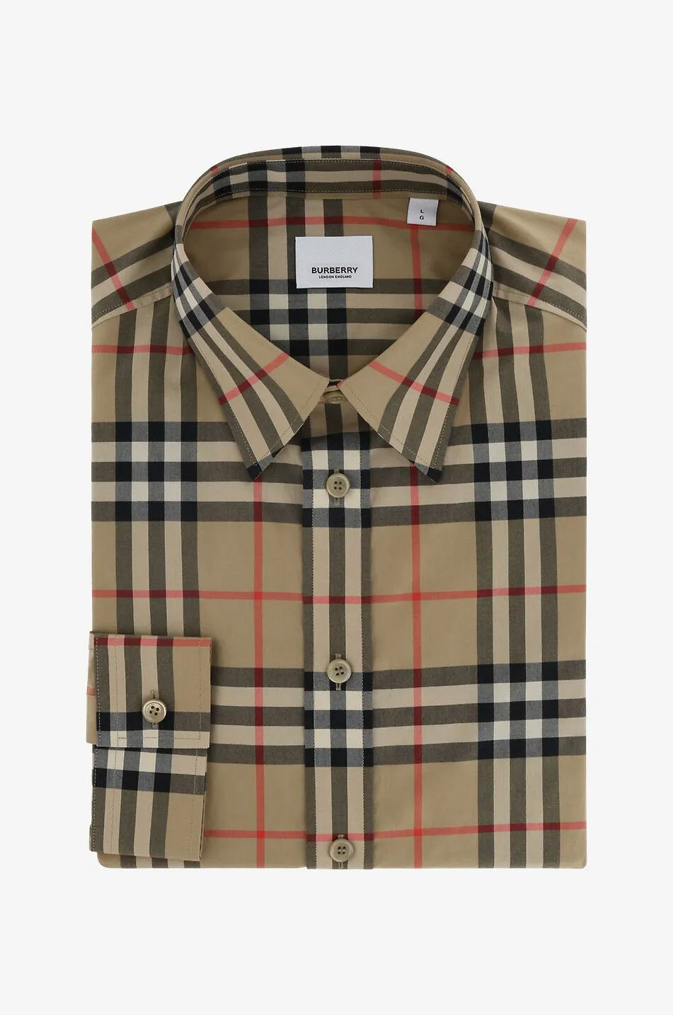 Chemise à manches longues en popeline à carreaux Caxton