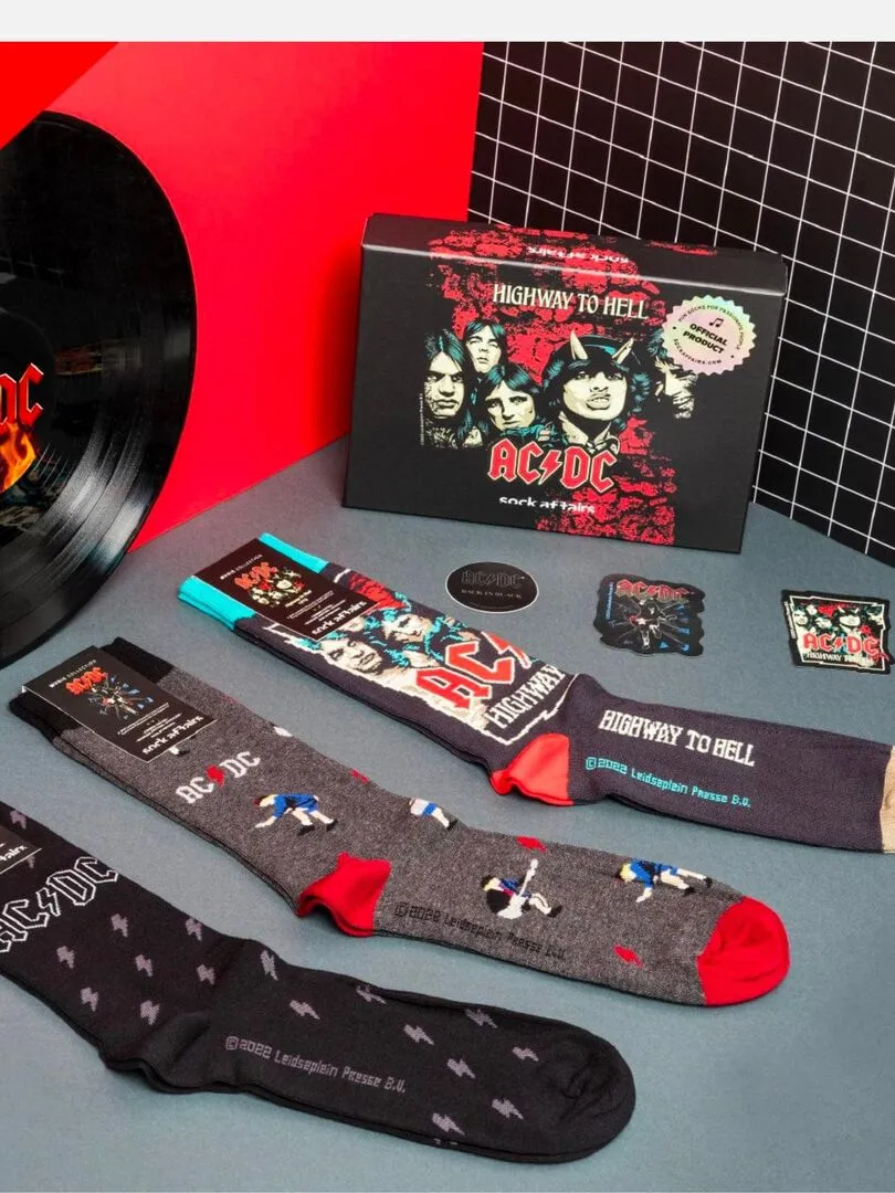 Coffret Chaussettes Sock Affairs Officiel AC/DC - Noir Gris
