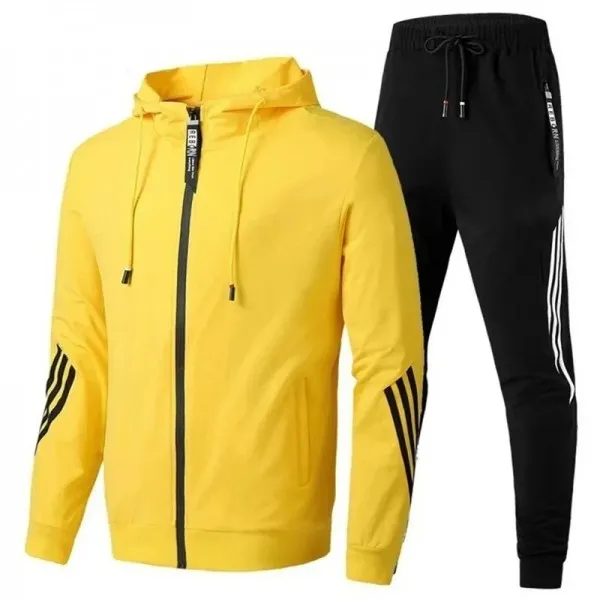 Ensemble de sport pour hommes, vestes à glissière en plein air et pantalons de survêtement
