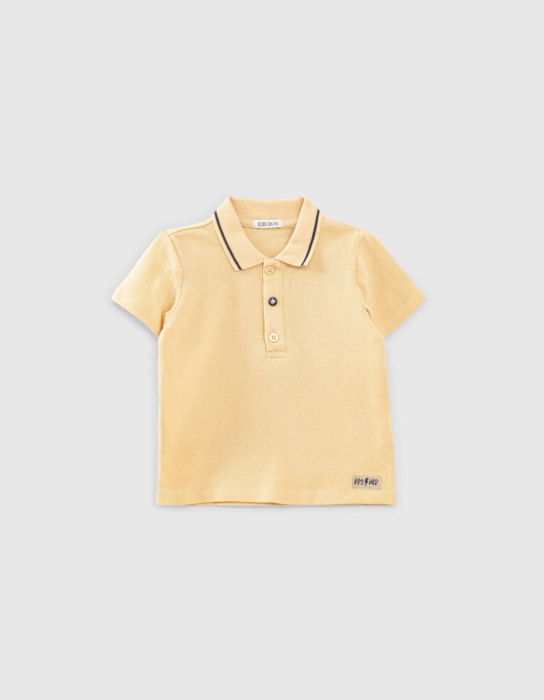 Ensemble polo beige et short molleton bio bébé garçon 
