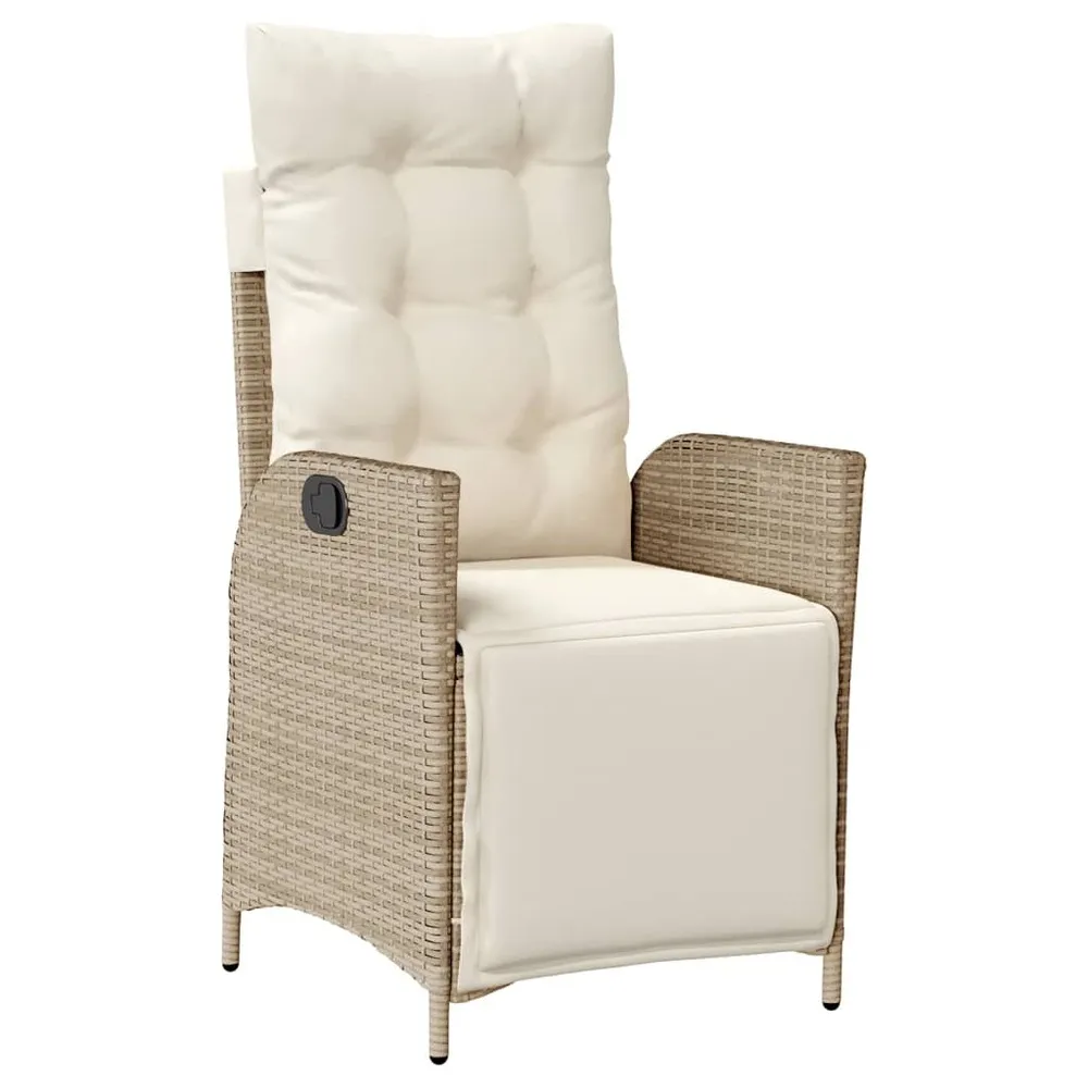 Ensemble à manger de jardin et coussins 7 pcs beige poly rotin