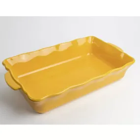 FESTONNEE Plat à Four en Céramique rectangle 36x21 BRETAGNE CERAMIQUE INDUSTRIE Jaune safran