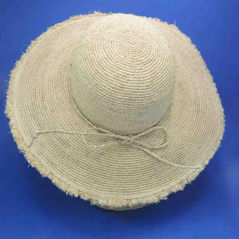 Grande capeline en raphia naturel |Chapeau à grands bords pour femme