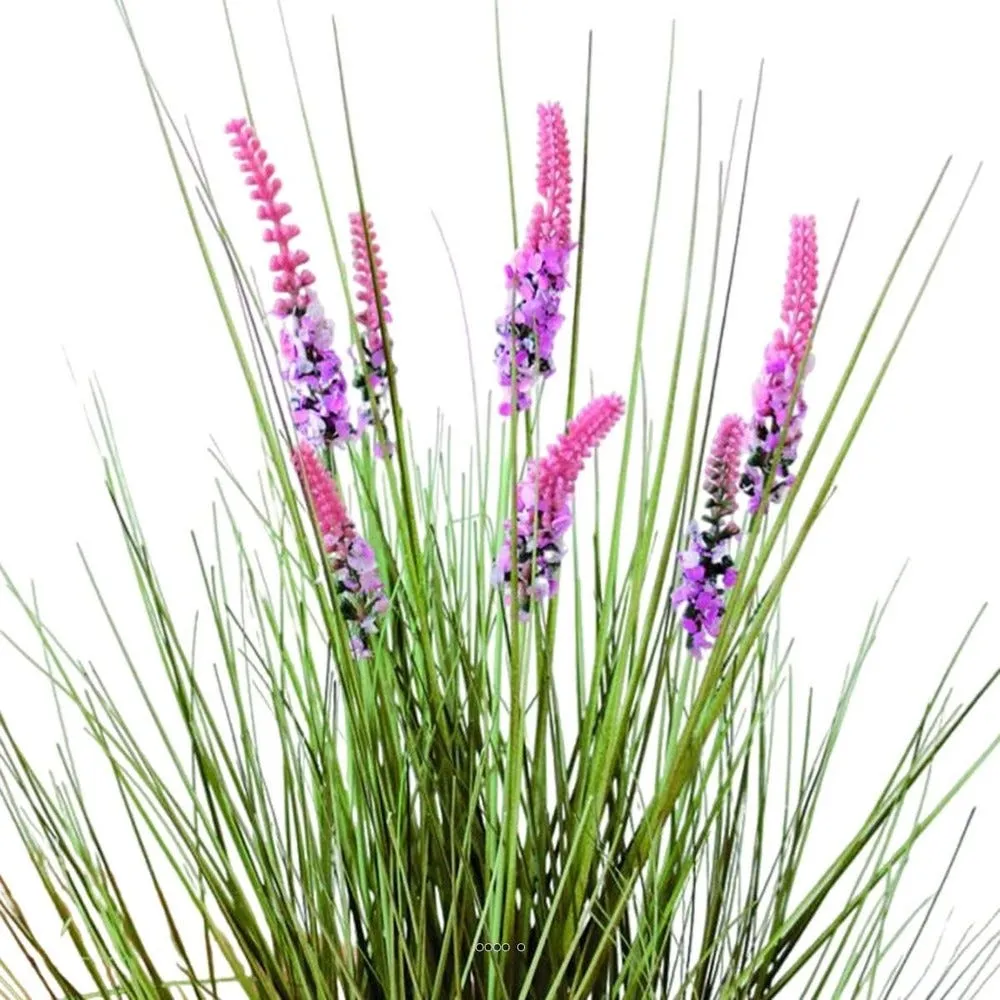 Herbes et lavandes artificielles en pot déco tressé h58cm