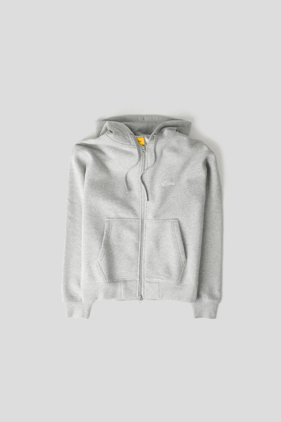 HOODIE CURSIVE SMALL LOGO ZIP GRIS CHIN