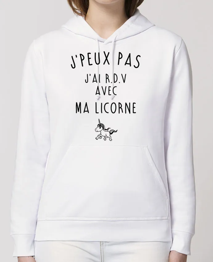 Hoodie J'peux pas j'ai r.d.v avec ma licorne Par La boutique de Laura