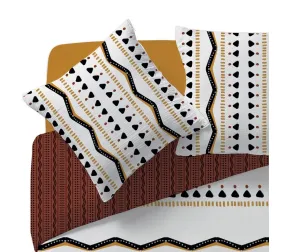 Housse De Couette 240x220 Tribal + 2 Taies 100% Coton 57 Fils