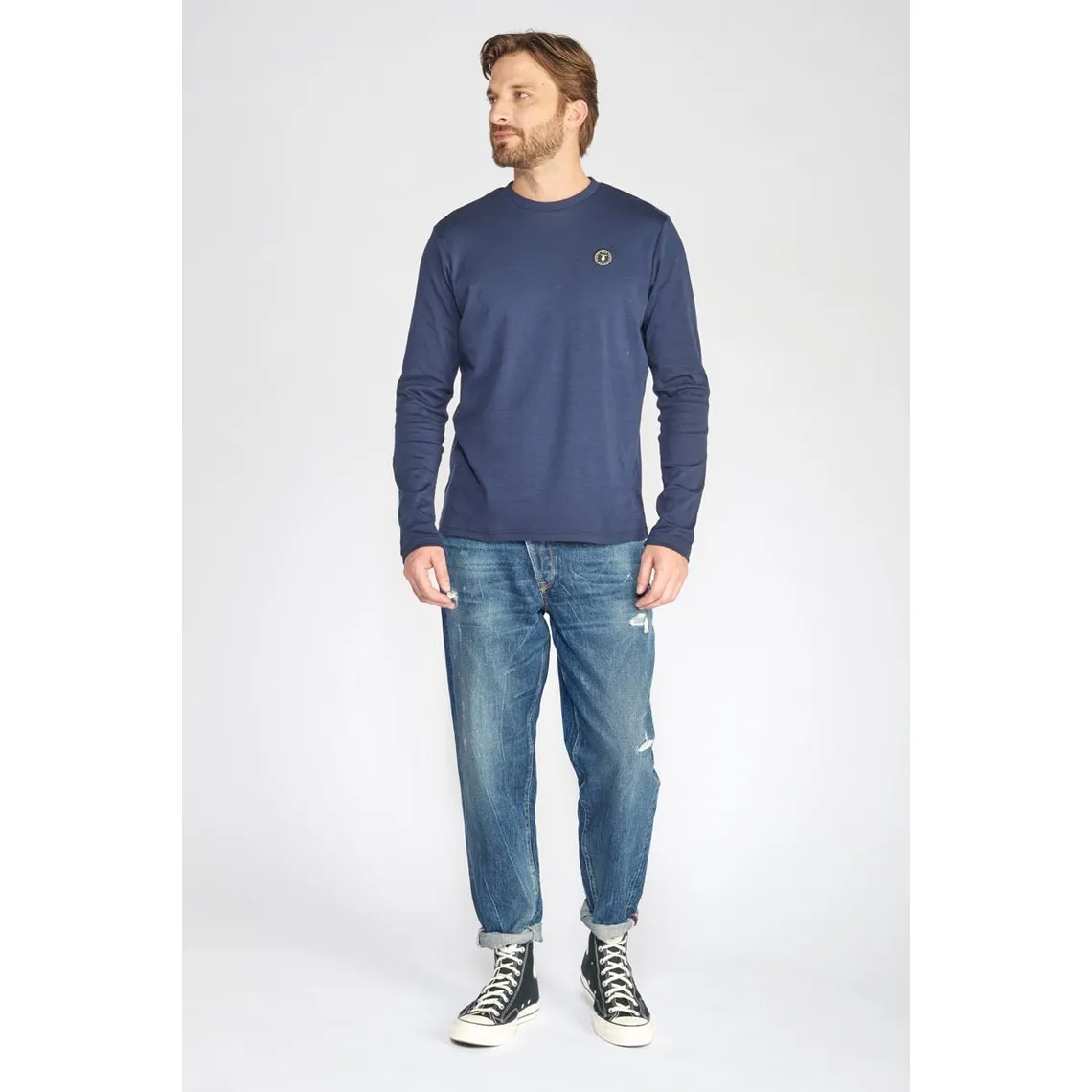 Jeans loose, large 1998, 7/8ème bleu en coton Luca | 3 Suisses