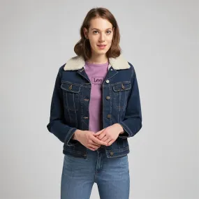 Lee Vestes en jean Sherpa Rider Femme Bleu Foncé