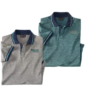 Lot de 2 Polos Effet Bicolore