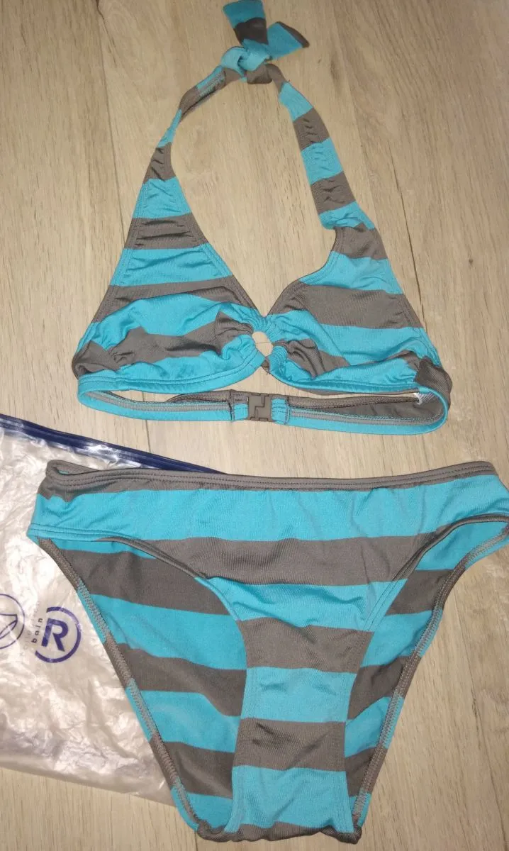Maillot de bain 2 pièces dos nu femme fille taille 32 14ans