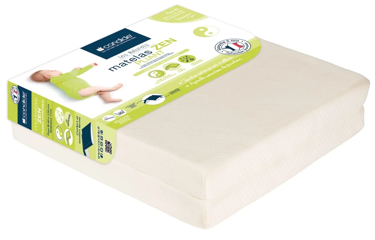Matelas Zen pliant déhoussable lit bébé 60x120