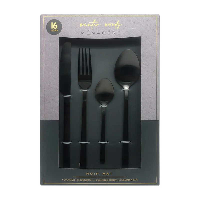 Menagere noir mat 16pcs