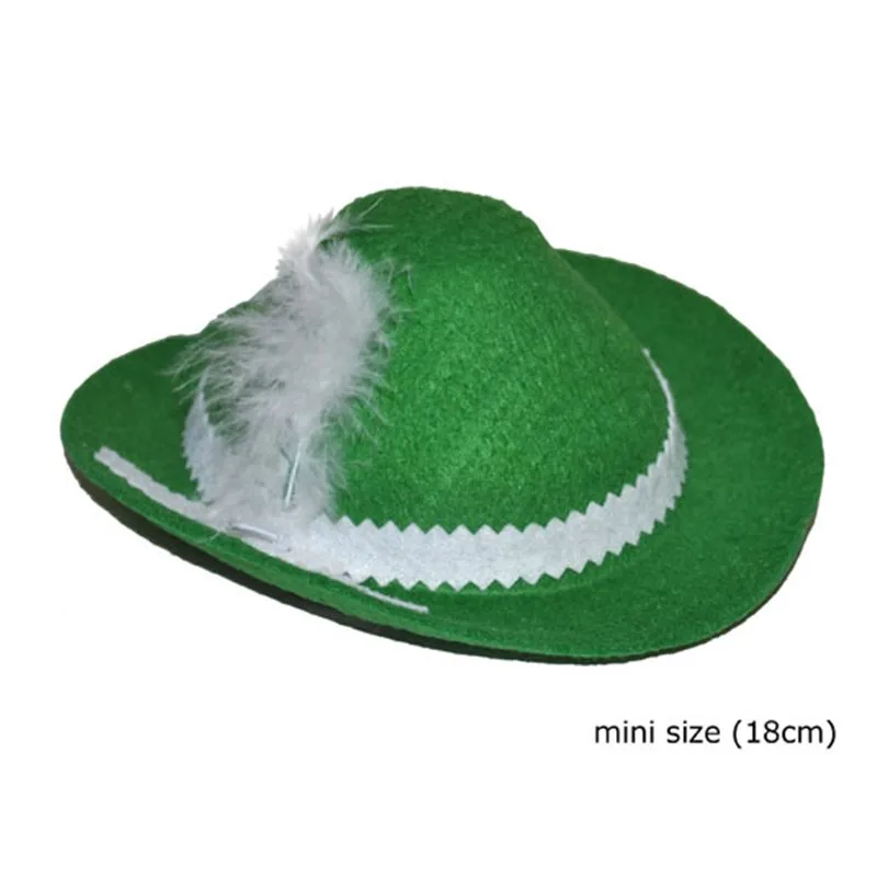 Mini chapeau tyrol vert avec plume