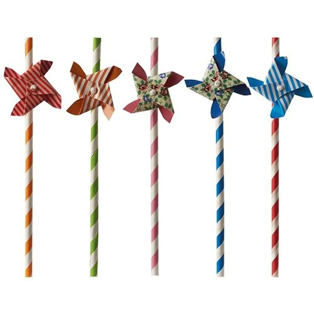 Pailles en papier Ø6mm · 20cm couleurs assorties 'windmill' par 500
