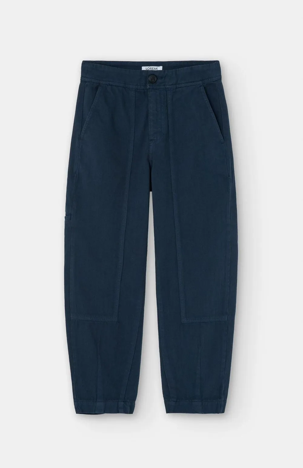 Pantalon ballon en coton bio | bleu "simone dark blue" femme
