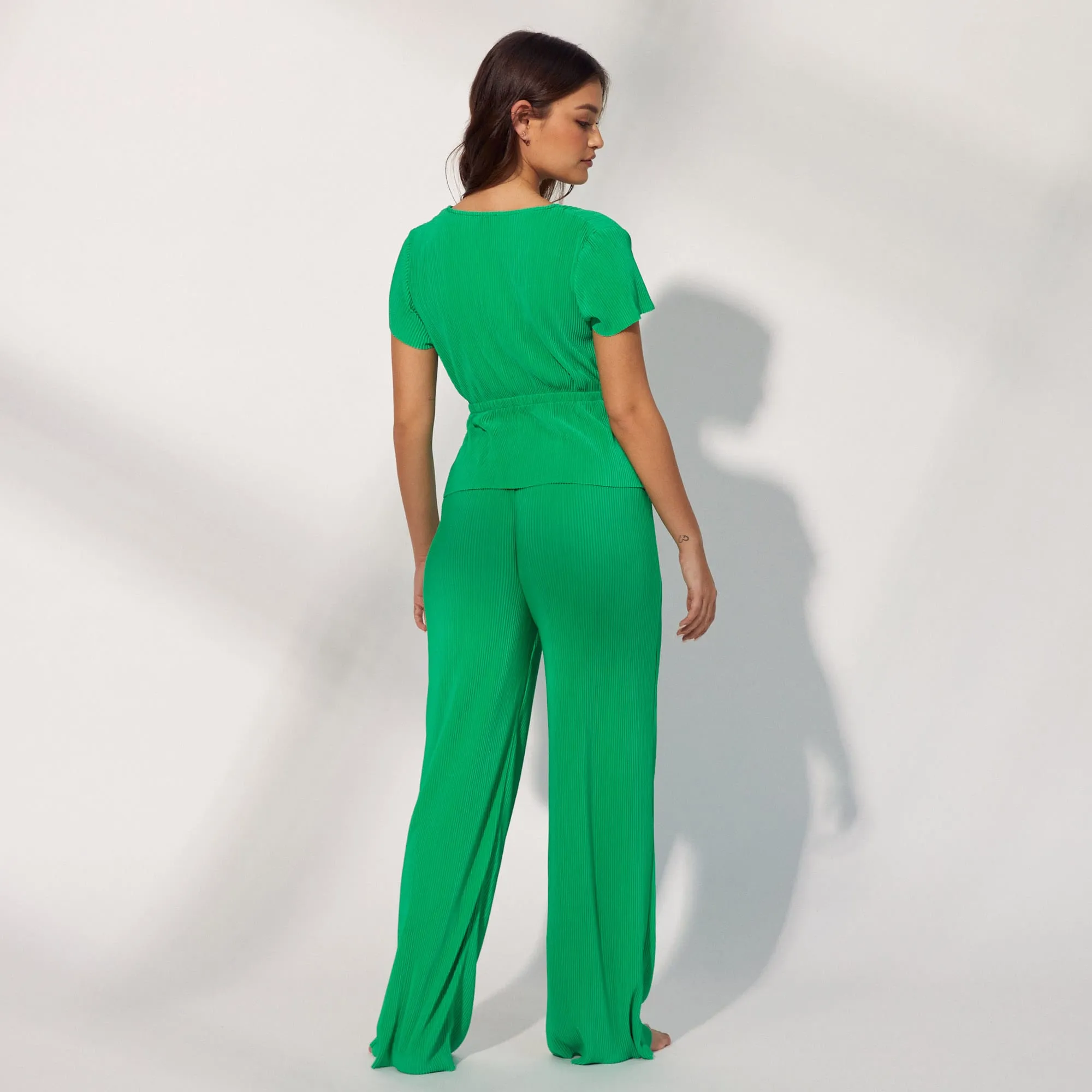 Pantalon droit plissé----