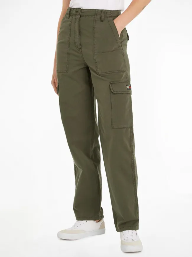 Pantalon large harper kaki femme - Tommy Jeans | wimod
