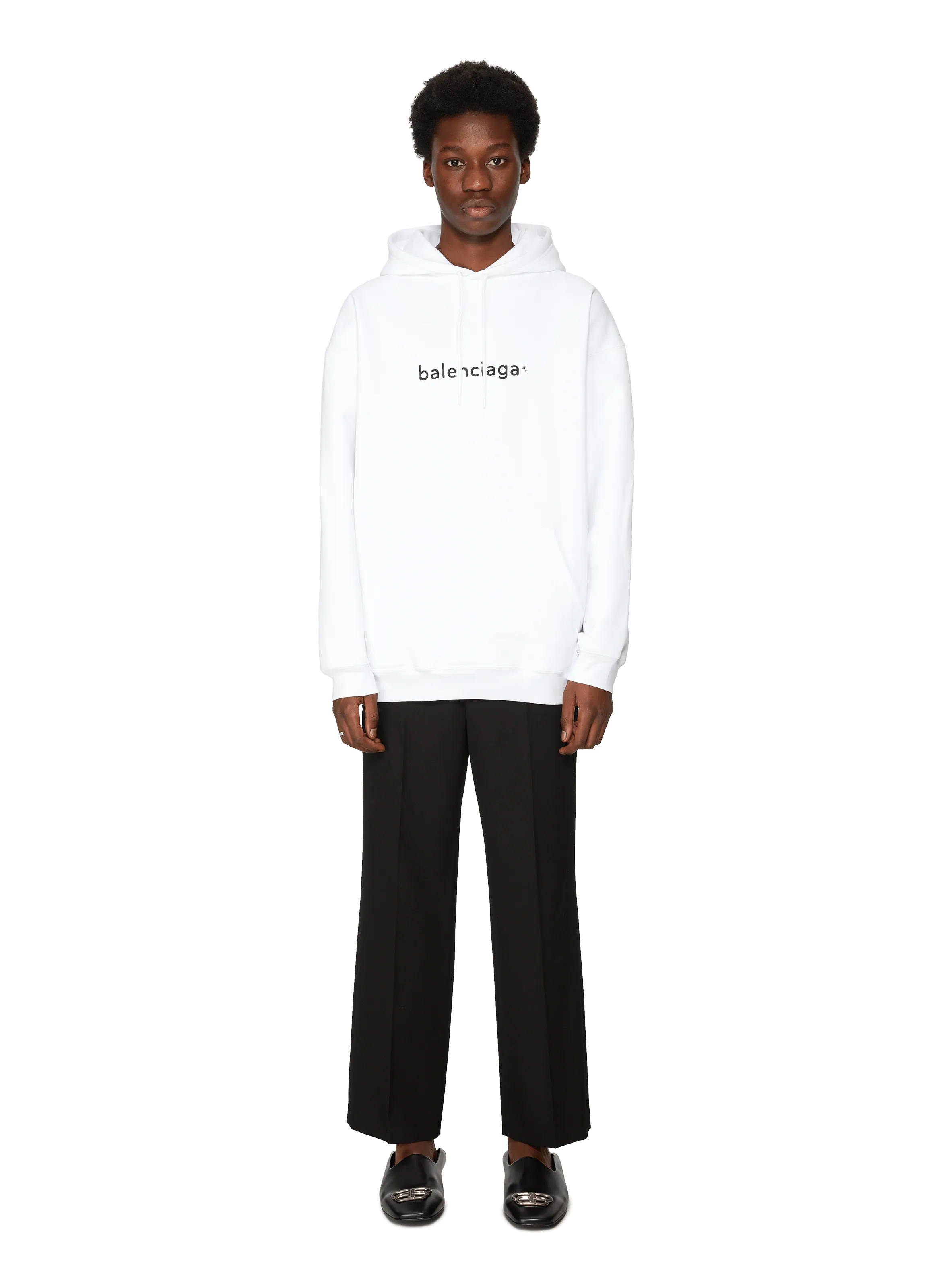PANTALON RACCOURCI EN LAINE VIERGE - BALENCIAGA pour HOMME | Printemps