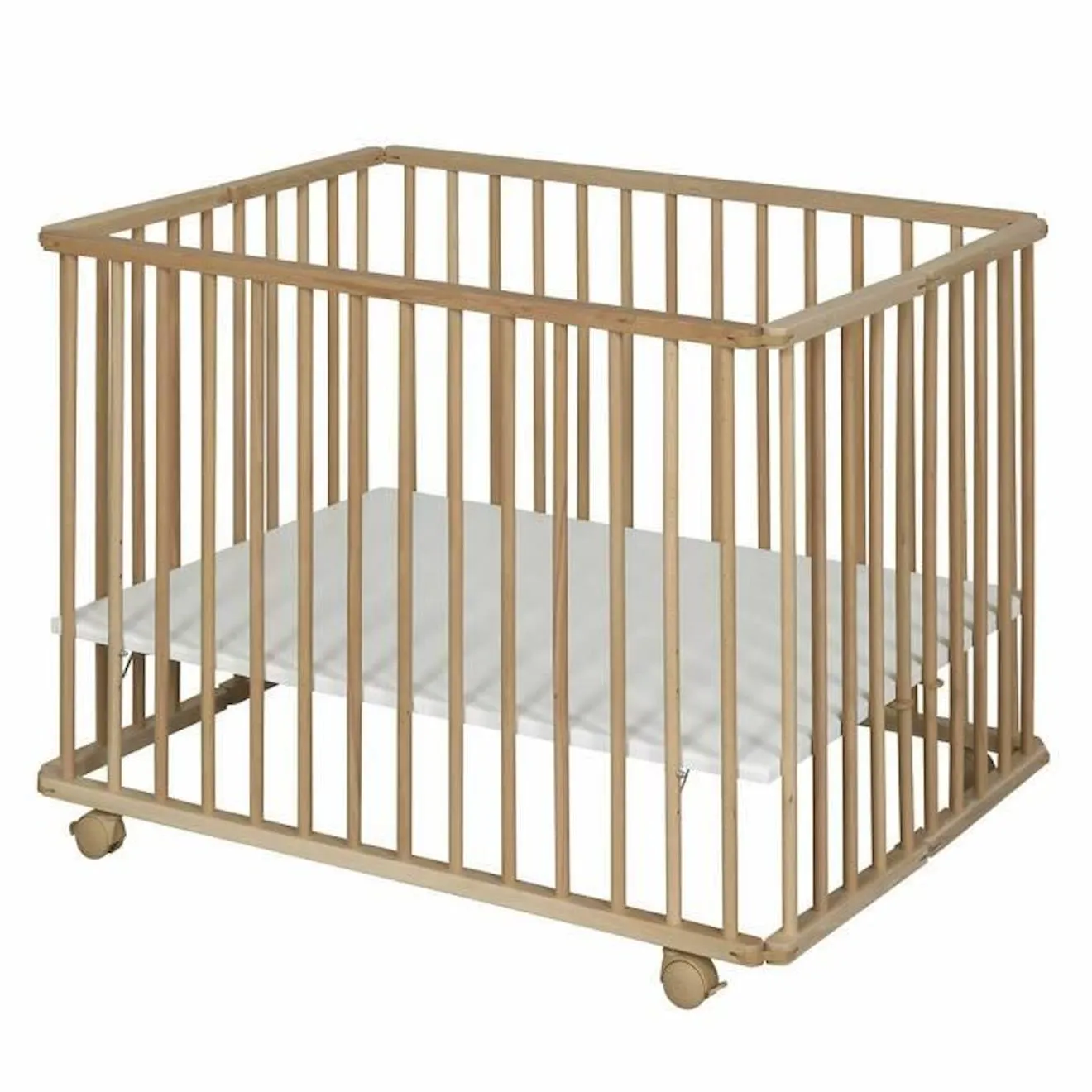 Parc bébé pliant Helio   Bois 75x100 cm marron - Akiten Retail