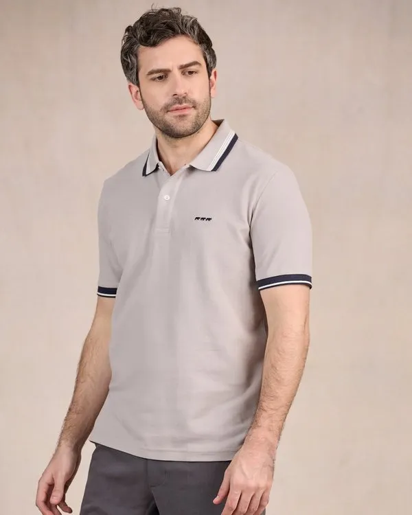 Polo à contraste gris 
