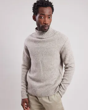 Pull Homme col montant en laine d'alpaga & yak beige