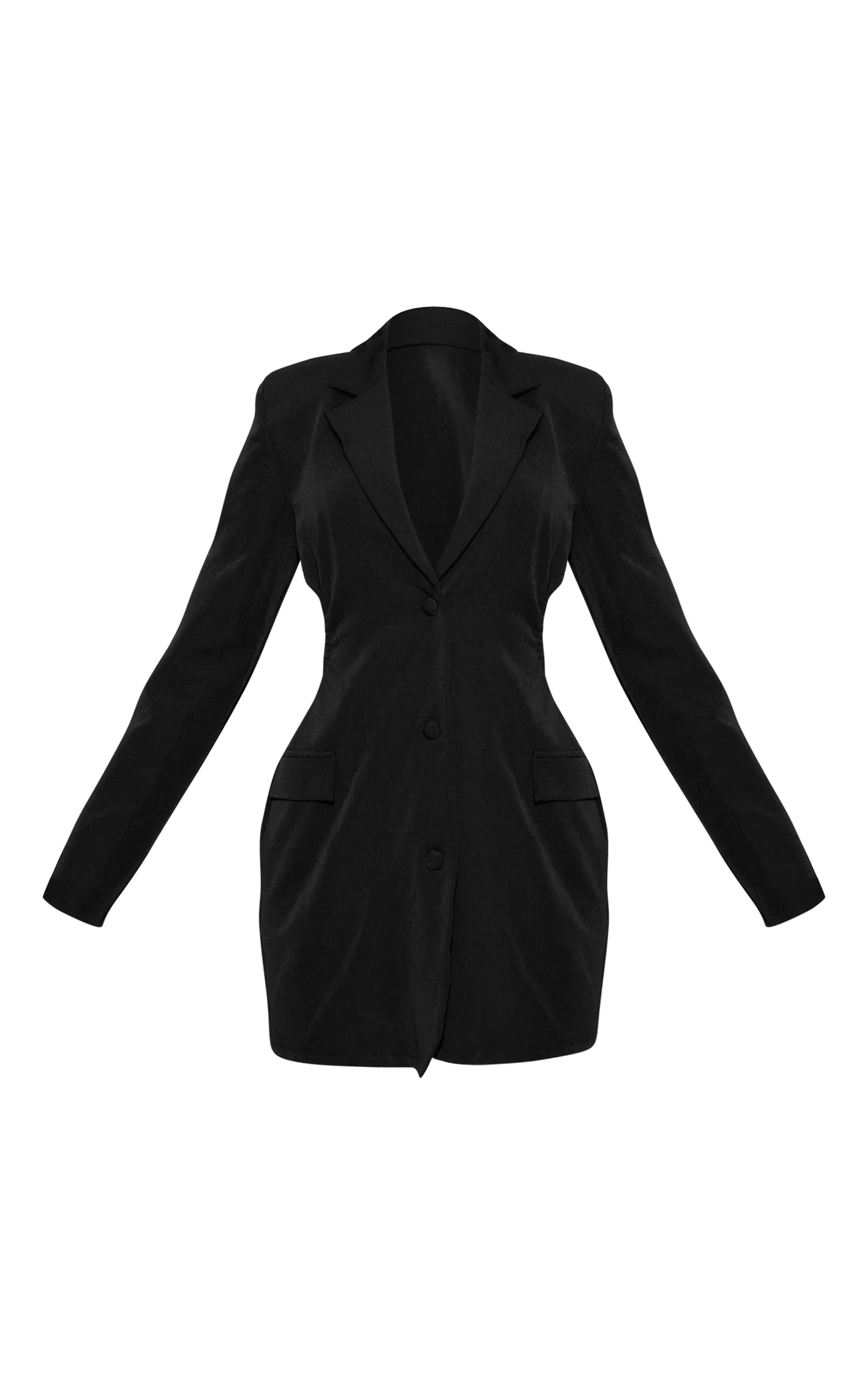 Robe blazer dos nu noire découpée
