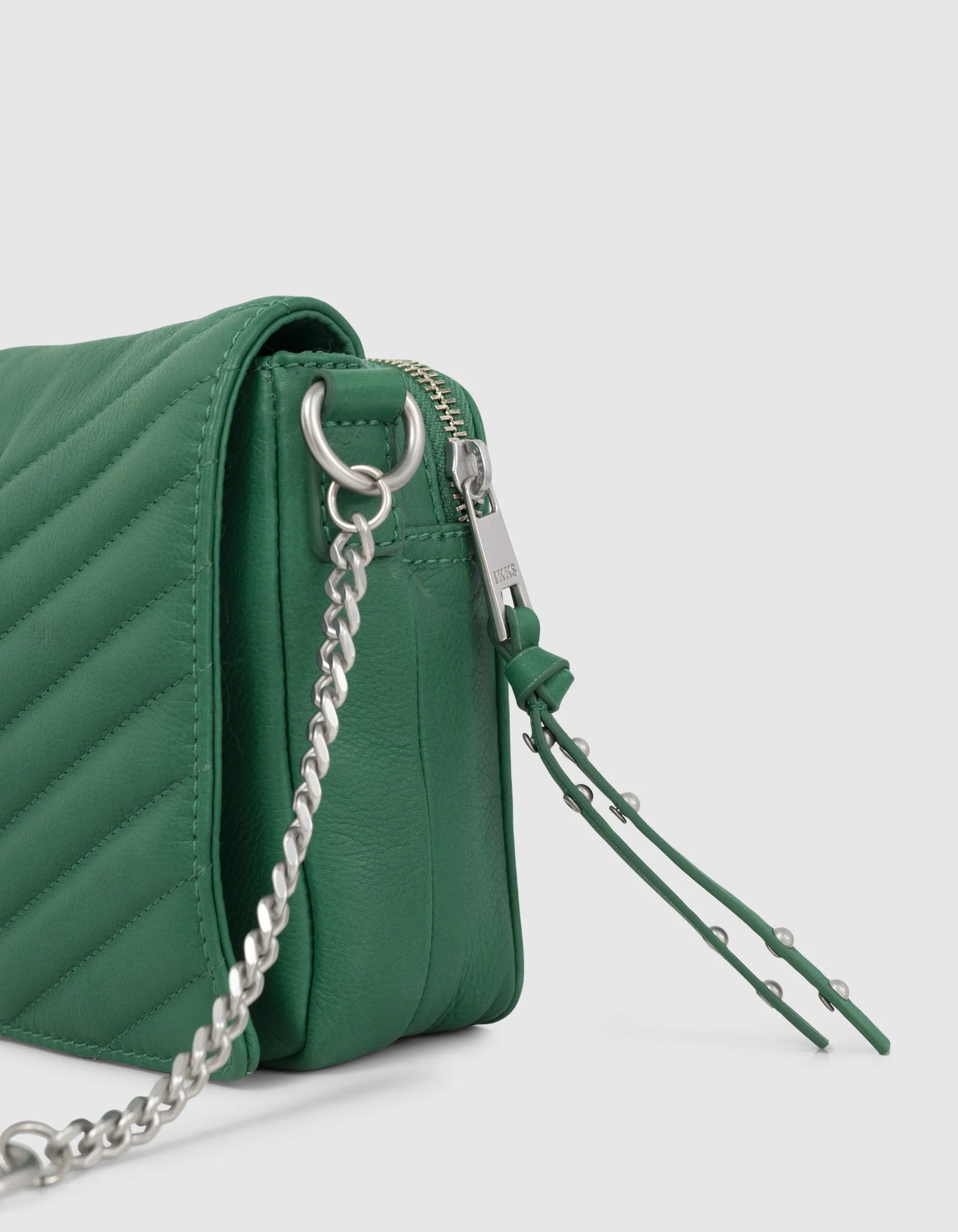 Sac besace 1440 Steward en cuir vert FEMME