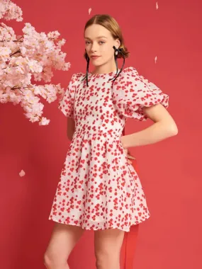 Sister Jane DREAM - Sakura Jacquard Mini Dress - White & Red