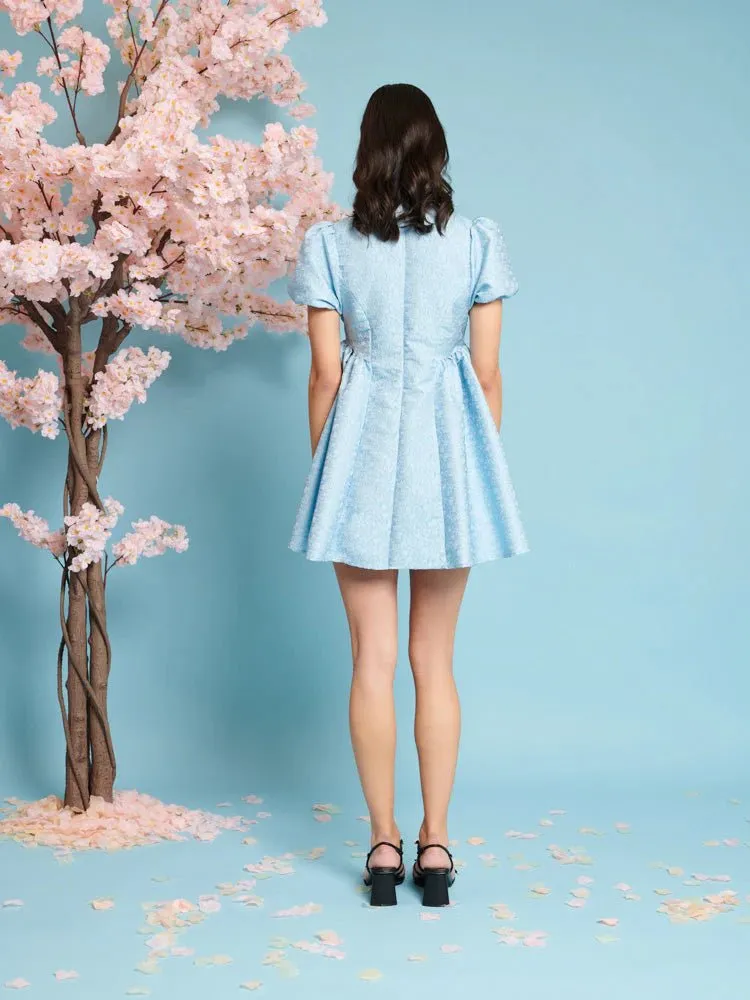 Sister Jane - Nara Jacquard Mini Dress - Pastel Blue